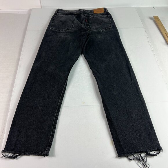 Levi's Jeans Women's 27x27* Big E Wedgie Straight Black Distressed Denim Tag 26 - Picture 9 of 16